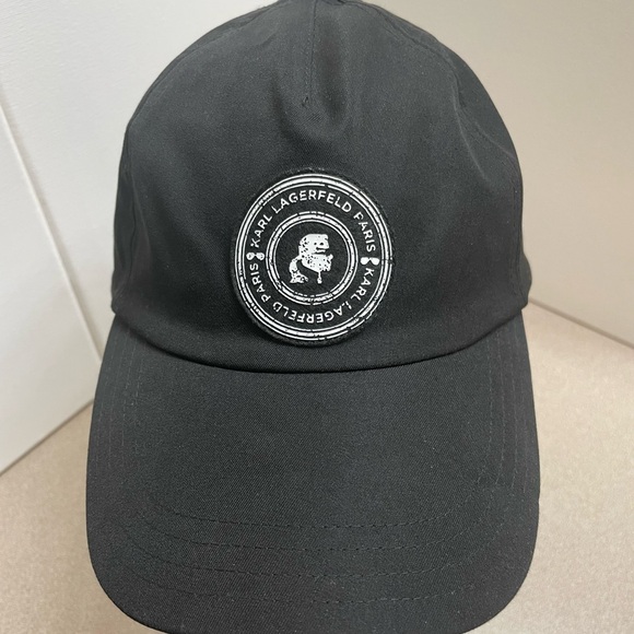 Karl Lagerfeld Paris Animation Portrait Baseball Cap Hat Patch Black Adjustable - Picture 1 of 8